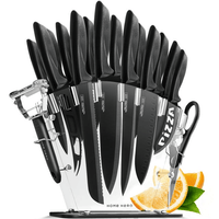 Home Hero - Kitchen Knife Set & Steak Knifes - Ultra-Sharp, High Carbon - Stainless Steel, Black, 16 Pcs EasyOptionXY LLC