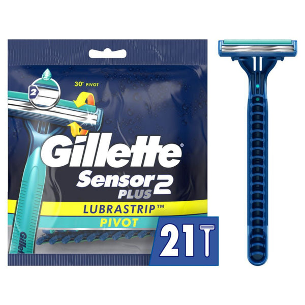 Gillette Sensor2 Plus Pivot Men's Disposable Razor; 21 Razors EasyOptionXY LLC