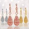 18K Gold Laser Cut Filigree Drop Earrings - Assorted Colors