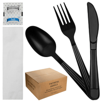 Faithful Supply 50 Black Plastic Silverware Sets - Perfect for Weddings, Birthdays and Events EasyOptionXY LLC