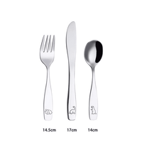 Exzact Children Flatware 12pcs Stainless Steel Kid Silverware - Dinosaur EasyOptionXY LLC