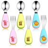 AOWOO Toddler Fork and Spoon Set, 6 Packs Stainless Steel Baby Utensils Cutlery Set, Toddler Spoons Forks Self Feeding for 12 Months Plus Toddler Kids Children(Pink, Blue, Yellow) EasyOptionXY LLC