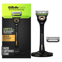 Gillette Labs with Exfoliating Bar Men's Razor Gold Edition; 1 Handle; 2 Blade Refills EasyOptionXY LLC