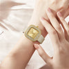 Women's Square Leather Quartz Watch Waterproof Elegant