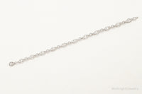 Designer JWBR Single Diamond Linked Sterling Silver Bracelet