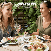 Lux Decor Collection 15-Piece Kitchen Knife Set - High Carbon Stainless Steel, Non-Stick Coating, Rust-Resistant, Ergonomic Handles - Perfect for Cooking & Serving EasyOptionXY LLC