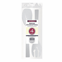 1 - Party Essentials 9.5" Serving Fork & Spoon Sets - White 4 Ct. EasyOptionXY LLC