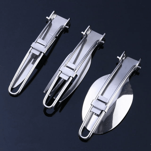 Cutlery Set,Portable Picnic Tableware,Stainless Steel Folding Camping Picnic Cutlery Set,1 Knife, 1 Fork,1 Spoon,1 Bag EasyOptionXY LLC