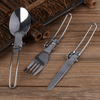 Cutlery Set,Portable Picnic Tableware,Stainless Steel Folding Camping Picnic Cutlery Set,1 Knife, 1 Fork,1 Spoon,1 Bag EasyOptionXY LLC