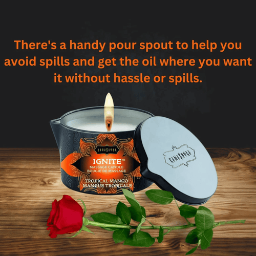 KAMA SUTRA Ignite Massage Candle with Coconut Oil and Soy Based Wax-Free Formula ¨C Tropical Mango Scented, 6 oz/170 g EasyOptionXY LLC