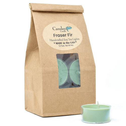 Fraser Fir, Holiday Scented Soy Tealights, 12 Pack Clear Cup Candles, Christmas Candles EasyOptionXY LLC