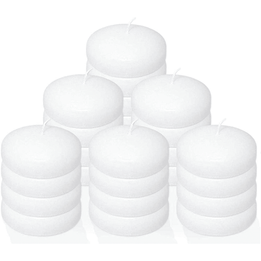 3" Floating Candles (24 Pack) White, Unscented Disc, for Centerpiece by Stock Your Home EasyOptionXY LLC