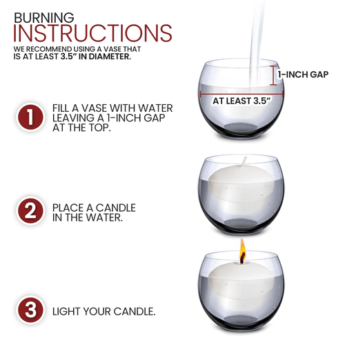 3" Floating Candles (24 Pack) White, Unscented Disc, for Centerpiece by Stock Your Home EasyOptionXY LLC