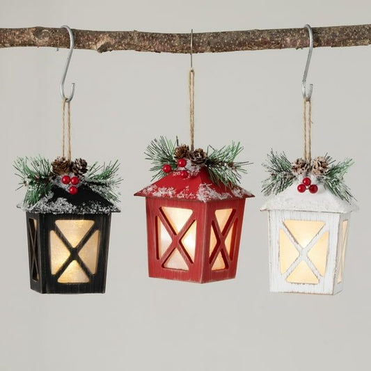 5.5"H Sullivans Lighted Lantern Ornament - Set of 3, Multicolored Christmas Ornaments EasyOptionXY LLC