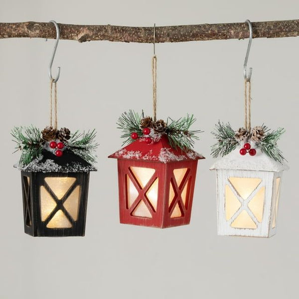 5.5"H Sullivans Lighted Lantern Ornament - Set of 3, Multicolored Christmas Ornaments EasyOptionXY LLC