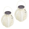 Set of 2 Solar Outdoor Lights - Hanging or Tabletop Rechargeable LED Lantern Set with 2 Shepherd Hooks for Outdoor Decor by Pure Garden (White) EasyOptionXY LLC