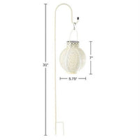 Set of 2 Solar Outdoor Lights - Hanging or Tabletop Rechargeable LED Lantern Set with 2 Shepherd Hooks for Outdoor Decor by Pure Garden (White) EasyOptionXY LLC