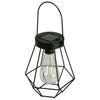 7.5" Black Geometric Outdoor Hanging Solar Lantern with Handle - 7.5 EasyOptionXY LLC