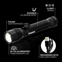 Energizer TAC R 1200 Rechargeable Tactical Flashlight, 1200 Lumens, IPX4 Water Resistant, Aircraft-Grade Aluminum LED Flashlight, Outstanding Emergency Light EasyOptionXY LLC
