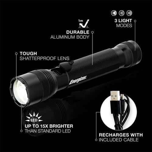 Energizer TAC R 1200 Rechargeable Tactical Flashlight, 1200 Lumens, IPX4 Water Resistant, Aircraft-Grade Aluminum LED Flashlight, Outstanding Emergency Light EasyOptionXY LLC