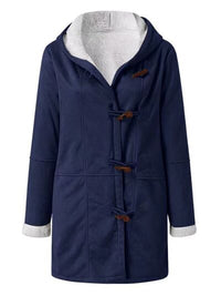 Full Size Pocketed Long Sleeve Hooded Toggle Jacket – Stylish & Functional Outerwear for Women