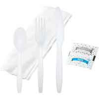 HEAVY DUTY BULK Individually Wrapped Heavy Weight White Plastic Cutlery (Forks Spoons Knife Napkin Pepper Salt) EasyOptionXY LLC