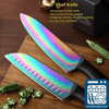 Rainbow Knife Set,Marco Almond KYA35 14 PCS Kitchen Knife Set,Titanium Coating for Anti-rusting, Super Sharp Cutlery Knife Set with Acrylic Stand,Stainless Steel EasyOptionXY LLC