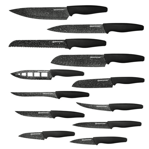 Granitestone Nutriblade Nonstick Knife Set, Stainless Steel Kitchen Knives, Easy-Grip Handle, Rust-proof & Dishwasher safe, 12 Pieces EasyOptionXY LLC