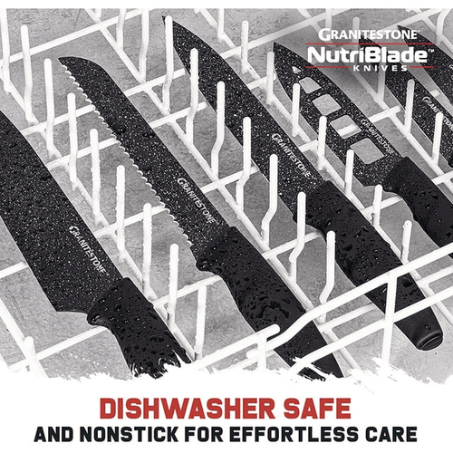 Granitestone Nutriblade Nonstick Knife Set, Stainless Steel Kitchen Knives, Easy-Grip Handle, Rust-proof & Dishwasher safe, 12 Pieces EasyOptionXY LLC