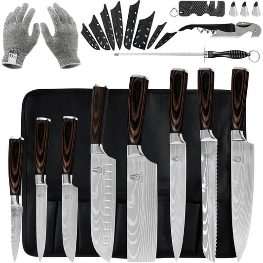 FULLHI Knife Set, 14pcs Japanese Chef Knife Set, Premium German Stainless Steel Kitchen Knife Set EasyOptionXY LLC