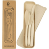 FLONOZZ Travel Cutlery Set with Case, 4Pcs Reusable Plastic Portable Camping Flatware Set (Beige) EasyOptionXY LLC