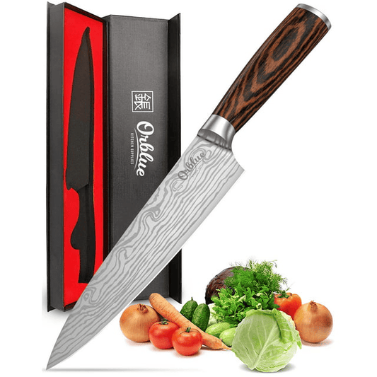 Orblue Chef Knife, 8-Inch High Carbon German Stainless Steel Chef's and Kitchen Knife EasyOptionXY LLC