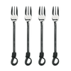 Gourmet Settings Twist N Shout Cocktail Fork, 18/10 Stainless Steel, Set of Four EasyOptionXY LLC