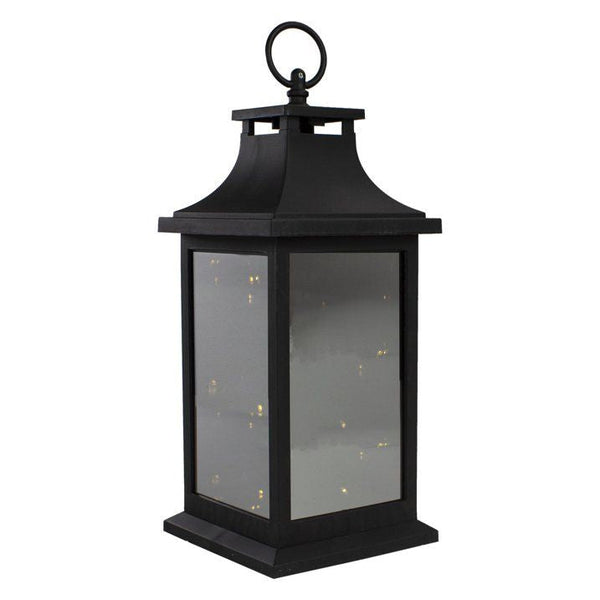 12" Black LED Lighted Battery Operated Lantern with Flickering Light EasyOptionXY LLC