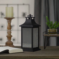 12" Black LED Lighted Battery Operated Lantern with Flickering Light EasyOptionXY LLC