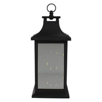 12" Black LED Lighted Battery Operated Lantern with Flickering Light EasyOptionXY LLC