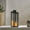 Brianna Stainless Steel Outdoor 16" Lantern, Black EasyOptionXY LLC