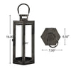 Brianna Stainless Steel Outdoor 16" Lantern, Black EasyOptionXY LLC