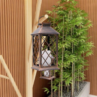 Abble Outdoor ,13'' x 5.5'' x 5.5'' Yard Classic Asymmetrical Plastic Lantern, Bronze, 2 -Pieces EasyOptionXY LLC