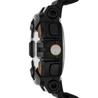 George Men's Analog-Digital Watch Set: Black Round Case, Positive Display, Plastic Band, Black/Orange Double Woven Bracelet (FMDXGE037) EasyOptionXY LLC