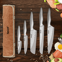 Hecef 11-Piece Kitchen Knife Set, Stonewashed Steel Ultra Sharp Japanese Chef knives with Roll Bag and Sheaths EasyOptionXY LLC