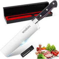 MOSFiATA Nakiri Knife 7 Inch Vegetable Cleaver Knife, 5Cr15Mov High Carbon Stainless Steel Kitchen Cooking Knife with Ergonomic Pakkawood Handle, Full Tang Meat Cutting Knife with Sheath for Kitchen EasyOptionXY LLC