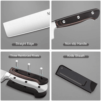 MOSFiATA Nakiri Knife 7 Inch Vegetable Cleaver Knife, 5Cr15Mov High Carbon Stainless Steel Kitchen Cooking Knife with Ergonomic Pakkawood Handle, Full Tang Meat Cutting Knife with Sheath for Kitchen EasyOptionXY LLC