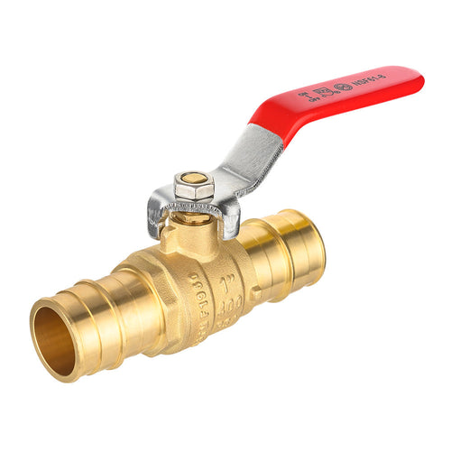 10 Pcs 1" PEX Expansion Ball Valve, Red (Lead Free)
