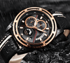Men's Waterproof Sports  Watch With Leather Belts, Chronometers Day View Fluorescent Pointers Unique Design Perfect Gift