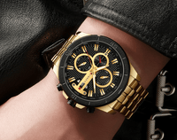 Men's Waterproof  Watch With Chronometers Day View And Fluorescent Hands Unique  Luxury Design  Perfect Gift