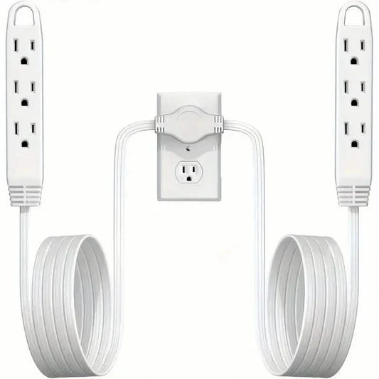 12-Foot Long Extension Cord Power Strip with 6 Feet on Each Side 13A 125V 1625W