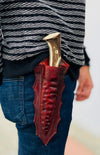 Custom Forged 1095 High Carbon Steel Hunting Knife – 12” Antler Horn Handle with Leather Sheath
