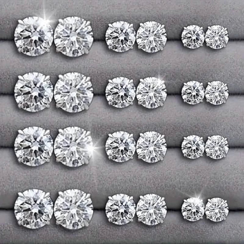 12-Pairs: Fashion Stainless Steel Stud Earrings