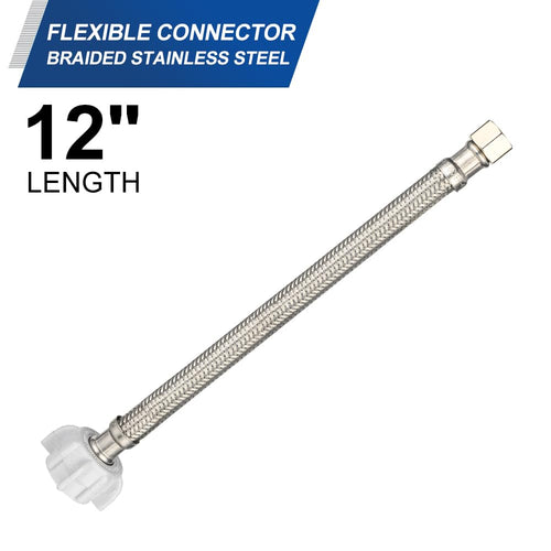 10 Pcs 3/8" C x 7/8" BC, 12" SS Braided Toliet Hose